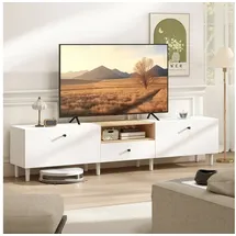 Homcom TV Schrank 200 cm Lowboard 45 cm Weiß Holz