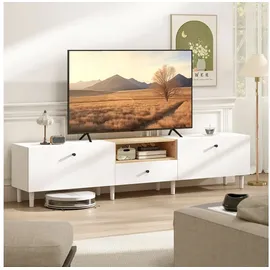 Homcom TV Schrank 200 cm Lowboard 45 cm Weiß Holz