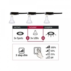 Paulmann 28785 Einbauleuchte Choose LED-Modul GU10 3-Step-Dim 3x6,5W 2700K