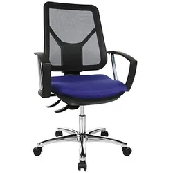 Topstar Bürostuhl Ergo Steel Net Stoff blau, Gestell chrom