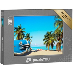 puzzleYOU Puzzle Strand bei Varadero in Kuba mit Oldtimer, 2000 Puzzleteile, puzzleYOU-Kollektionen Kuba