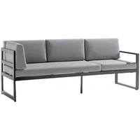 Sieger Gartenbank, Grau, Metall, 3-Sitzer, Füllung: Polyurethan (Pur), 213x72x69 cm, erweiterbar, Typenauswahl, Esszimmer, Bänke, Sitzbänke