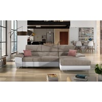 MIRJAN24 Ecksofa Cotere Mini, mit Schlaffunktion und Bettkasten, Polsterecke mit Einstellbare Kopfstützen, Wohnlandschaft beige