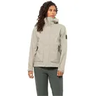 Jack Wolfskin Regenjacke Wandermood 3-Lagen (Hardshell, wasserdicht, winddicht) hellgrau Damen grau