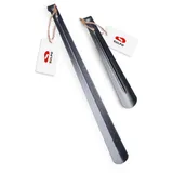SULPO 2er Pack 26cm & 51cm Stabil Schuhlöffel aus Edelstahl - Schuhlöffel Lang & Mittel - Schuhlöffel Metall mit Aufhängeloch - Schuhanzieher Lang & Mittel - Shoe Horn - 26 cm / 51 cm