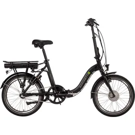 Saxonette E-Bike Faltbike, 20Zoll, Frontmotor, 281 Wh Akku 3 Gang, Nabenschaltung, ( Pedelec, Elektrofahrrad )mit Rücktrittbremse - Schwarz