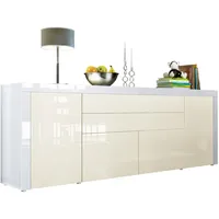 Vladon Sideboard, Creme, 200x72x35 cm, Wohnzimmer, Kommoden & Sideboards,