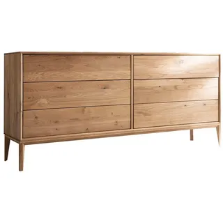 Lomadox Kommode CUNEO-137, Eiche massiv geölt Massivholz Push-to-open 177,7x81,9x41,5 cm braun