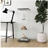 Furnishings Home Vitrine Glasvitrine Eckvitrine 3 Böden, hoch 120 cm (125 x 42 x 36 cm) Standvitrine, perfekt für Sammler, vielseitig, perfekt für Sammler schwarz