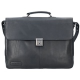 Plevier Navigator Decca Aktentasche Leder 44 cm Laptopfach schwarz