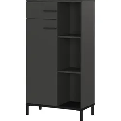 Aktenschrank GERMANIA "GW-Rovigo", grau (graphit), B:64cm H:120cm T:34cm, Holzwerkstoff, Metall, Schränke, Tür schließt nur 2/3 des Schranks