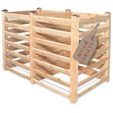 Gartenwelt Riegelsberger Moderner Komposter Duo ca. 80x153 cm Höhe 100 cm aus Lärchenholz Massivholz Steckkomposter Kompostsilo Holz Stecksystem