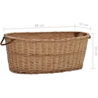 VidaXL Holzkorb mit Tragegriffen 88 x 57 x 34