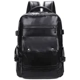 Männer Kunstleder Bakcpack Laptop-Rucksack-Tasche Wasserdichte College-Schultasche mit großer Kapazität Reise-Schulter-Rucksack-Tasche für Jungen