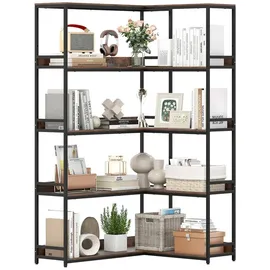Costway Eckregal 110 x 89 x 180 cm Braun