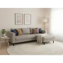 TRENDMANUFAKTUR Eckcouch Cord 2-Sitzer Grau
