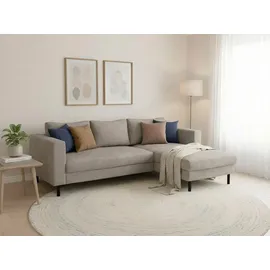 TRENDMANUFAKTUR Eckcouch Cord 2-Sitzer Grau