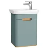 Vitra Sento Waschtisch-Möbel-Set 65869 50x37,5x68,5cm, Türanschlag rechts, fjordgrün matt, Dekor