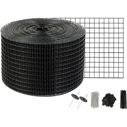 VEVOR Vogelschutz für Solarmodule, 20,3 x 30,5 m, Taubenabwehr Solaranlagengitter mit 100 Edelstahl-Verschlüssen, Solarmodul-Schutz mit rostfreier PVC-Beschichtung, 1,27 cm Drahtrollengeflechtw