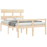 furnicato Bett Seniorenbett mit Kopfteil 140x190 cm Massivholz (1-tlg) braun