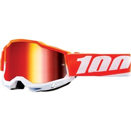 100% Accuri 2 Matigofun, Crossbrille verspiegelt - Orange/Weiß Rot-Verspiegelt