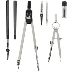 herlitz Zirkel-Set schwarz, silber