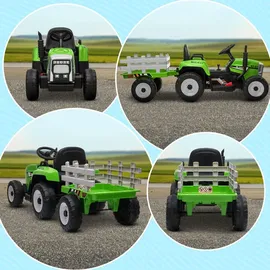 Homcom Kinder-Elektrotraktor Aufsitztraktor Grün (onesize)