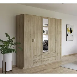 Rauch »Schrank Garderobe Wäscheschrank GAMMA in 3 Breiten« viel Stauraum mit 6 Schubladen, mit Spiegel TOPSELLER MADE IN GERMANY, braun