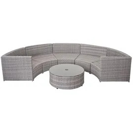 Mendler HWC-E17 Garten-Set Sitzgruppe grau/dunkelgrau/beige