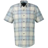 Lerros Karohemd aus sommerlichem Strukturgewebe - coastal Blue - XL