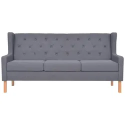 vidaXL 3-Sitzer Sofa Stoff Grau