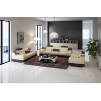 JVmoebel Sofa Klassische 3+2 Sitzer Sofa Couch Sofa Leder Sofa Polster, Made in Europe beige|braun