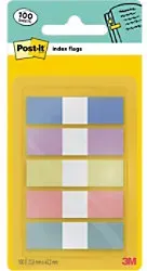 Post-it-Index-Haftstreifen Rechteckig 6,985 x 13,97 x 0,07 cm Pastell Mehrfarbig 100er-Pack