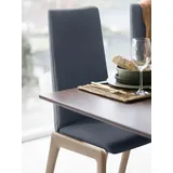Polsterstuhl STRESSLESS "Laurel", blau (blau dinamica, eiche natur), B:57cm H:105cm T:60cm, Microfaser DINAMICA (88% Polyester, 12% Polyurethan), Stühle, Polsterstuhl, High Back, Größe L, mit abgerundeten Beinen in Eiche natur