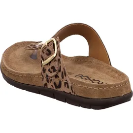 ROHDE Damen Pantolette Leder Zehentrenner mit Leopardenmuster Rodigo-D 5891, Größe:40 EU, Farbe:Beige - 40