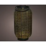 Lumineo Solar Laterne LED Metall 36x20cm Dauerbetrieb 6h Schwarz warmweiß