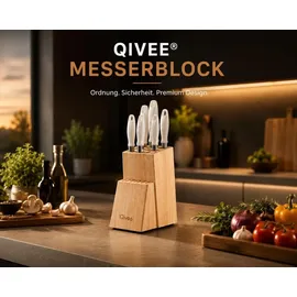 qivee Messerblock unbestückt Holz Beige