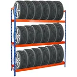 Proregal Reifenregal Tiger XL HxBxT 200 x 180 x 45 cm bis zu 21 Reifen auf 3 Ebenen Blau/Orange