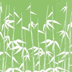 Mank Serviette aus Tissue - Green Bamboo, 40 x 40 cm, 100 Stück - Bambus Natur