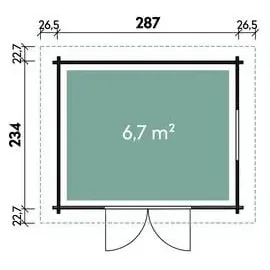 Wolff Finnhaus WPC Trend C 3,4 x 2,79 x 2,22 m grau
