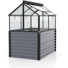Vitavia Hochfrühbeet Gaia Jumbo ESG 4 mm Granit-Schwarz 83 cm x 122 cm x 135 cm