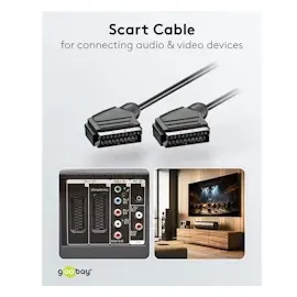 Tecline Goobay Scart-Verbindungskabel, Schwarz, 5 m, - Scartstecker (21-Pin) (21-Pin)