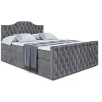Altdecor Boxspringbett Dunkelgrau, Höhe ca. 20 cm, 120x200 cm,