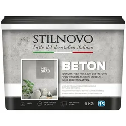 STILNOVO Beton, 6 kg für ca 5 m2, Hellgrau, Echt-Beton-Charakter, Pulverspachtel