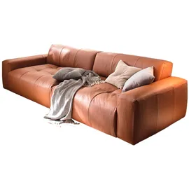 KAWOLA Big Sofa PALACE 3-Sitzer mit Sitztiefenverstellung Leder brandy