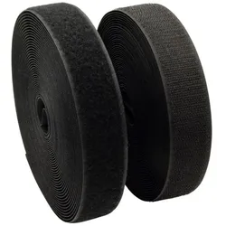 10 Meter Klettband Flausch u. Haken Schwarz 3 cm