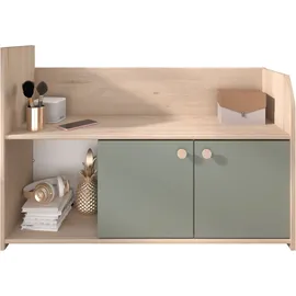 Parisot Halbhohes Hochbett Jade 1 90 x 200 cm Eiche grün