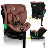 Lionelo Kindersitze Harmony i-Size, 360° EasyTurn Basis, ISOFIX und Stützfuß, BuckleAlarm, Side Impact Guard, Verstellbare Kopfstütze und Rück... - Rot