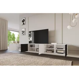 altdecor VIRA Lowboard 300 cm Schwarz/Weiß Holz