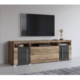 INOSIGN TV-Lowboard 182 cm satin nussbaumfarben/darkwood